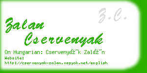 zalan cservenyak business card